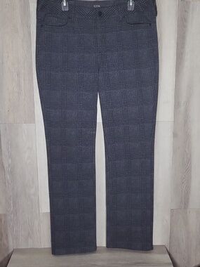 NYDJ Marilyn Straight Lift Tuck Technology Pants 14 Plaid Figure Flattering